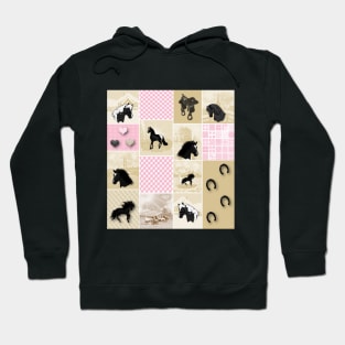 Horse Lovers Patchwork Pattern Hoodie